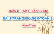 Bài 2 trang 89 Toán 8 Cánh Diều Tập 2